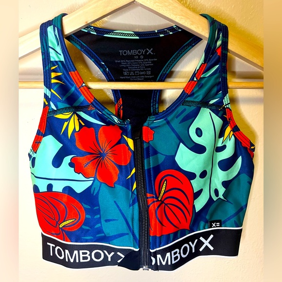 TomboyX Other - TomboyX Swim Racerback Zip Top Island Shade XS EUC Unisex UPF 50 Stretch